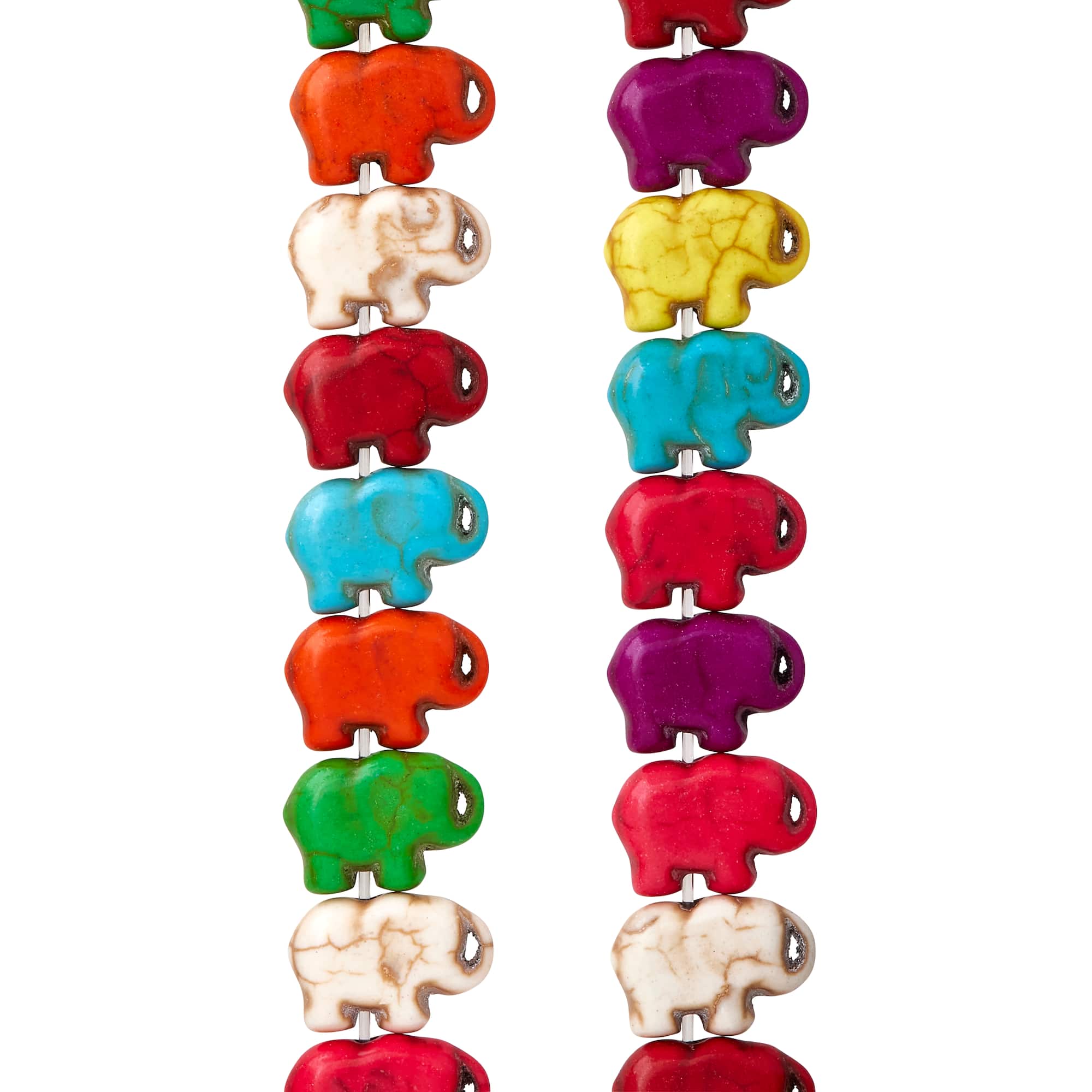 12 Pack: Multicolor Reconstituted Stone Elephant Beads, 15mm by Bead Landing™